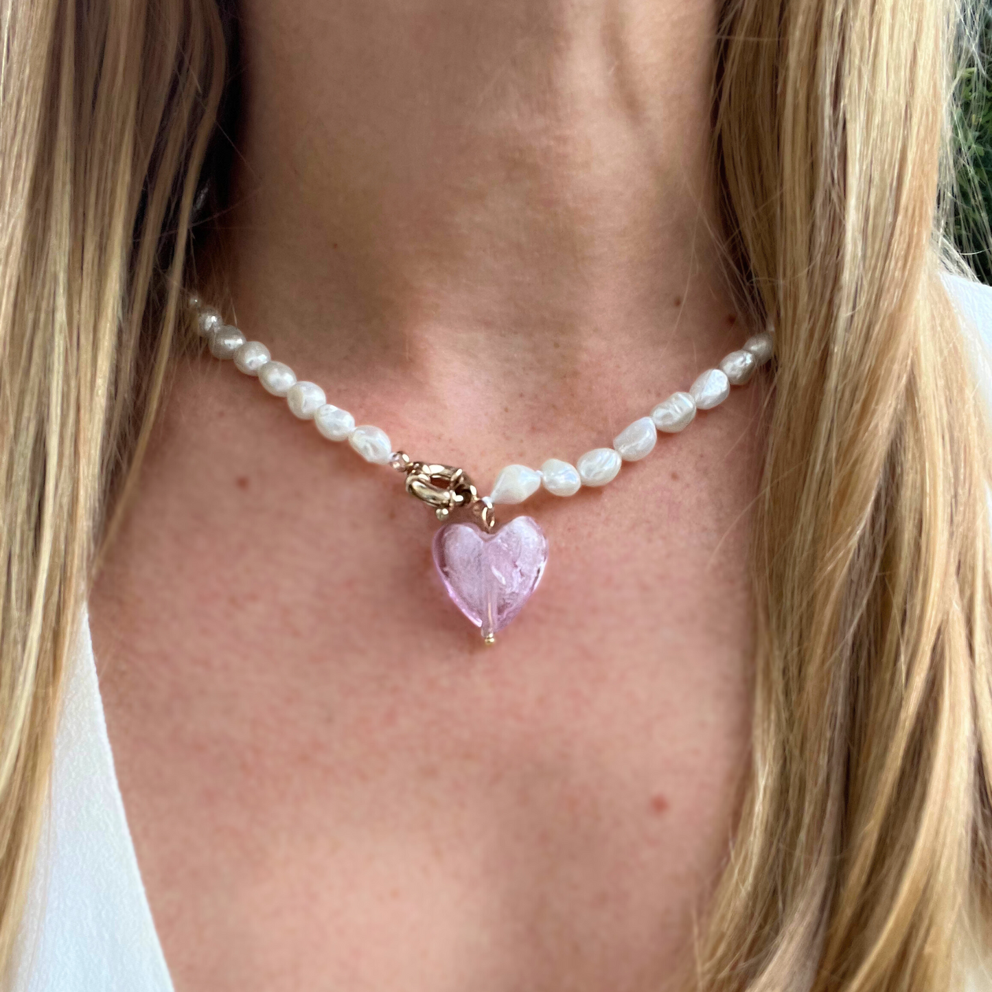 Royal Affection Pink Heart Necklace