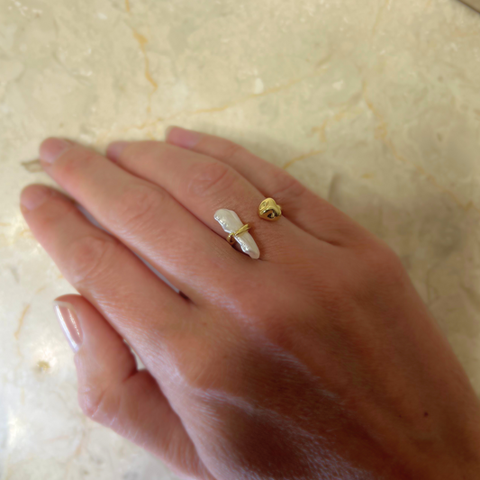 Baroque Whimsy Pearl Treasure Ring