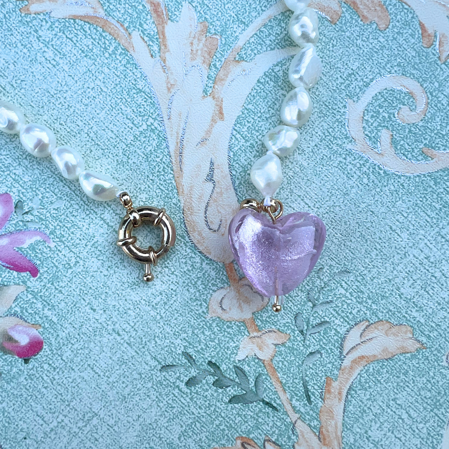 Royal Affection Pink Heart Necklace