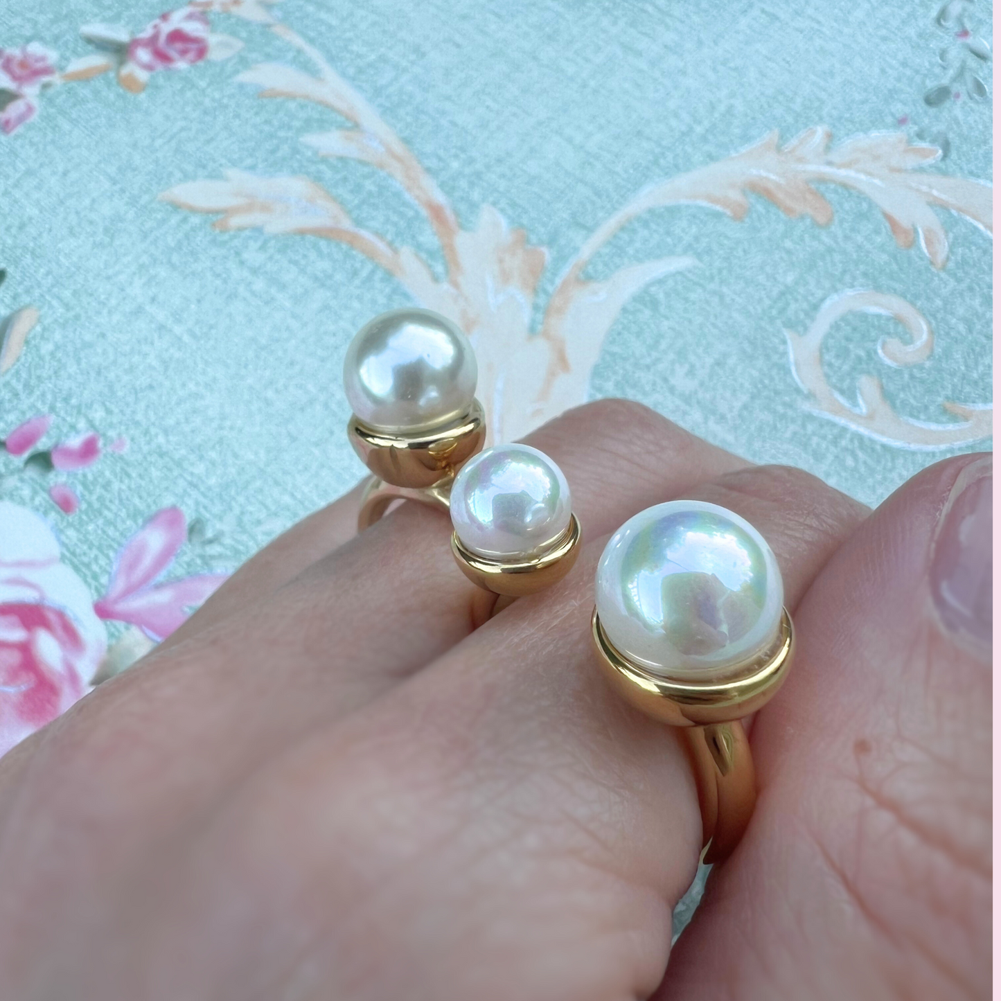 Mirrored Affection Dual Pearl Ring